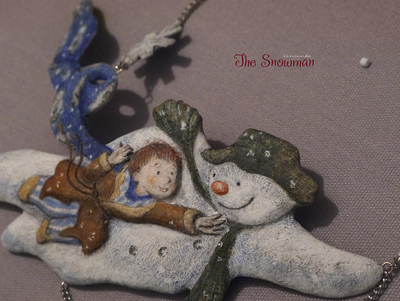 "The Snowman by Raymond Briggs". Волшебное зимнее колье в винтажном стиле