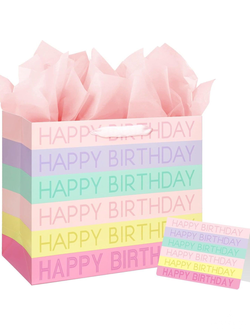 Пакет подарочный с тишью + открытка 33*12*26 см