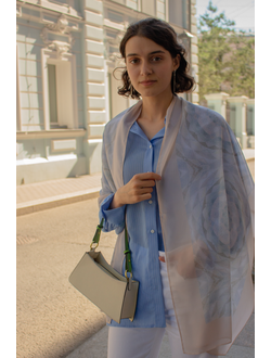 Дизайнерский палантин "Нежность",  авторский принт, 50х180 см