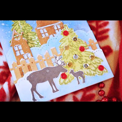 ФП штамп "Олень с олененком"