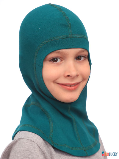 Шапка-шлем 23301-02 95%хлопок 5%лайкра, зеленый 46-48