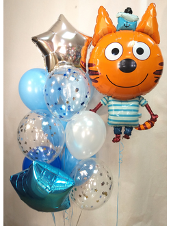 Композиция "Три кота Коржик с фонтаном "