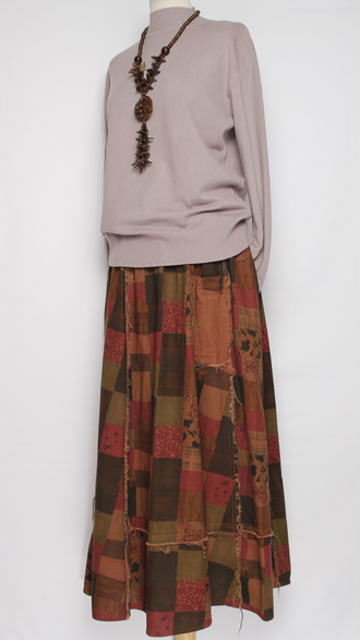 ЮБКА "Квадраты винтажная" розовая до р.52