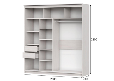 Шкаф-купе №19 (2,0 м) Инфинити Ясень анкор светлый