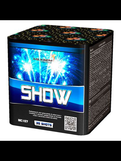 Батарея салютов "Супер шоу" 0,8" 36 выстр., 40 сек., 4 эффекта