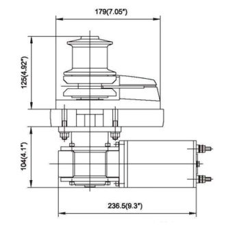 Лебедка якорная BADA серии-C Heavy Duty Style (c барабаном) 600Вт, 12В, цепь 6 мм, трос 12 мм