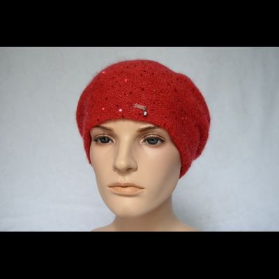 Красный женский берет вязаный Vizio Италия 6943