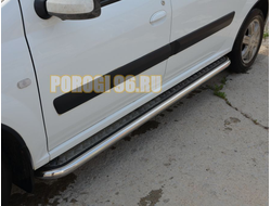 Пороги с накладным листом d53 для Lada Largus 2012-