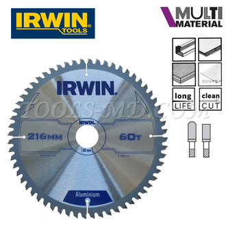 Диск пильный IRWIN ALUMINIUM  216 x 2,5 x 30 (60 зуб.)