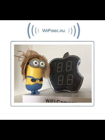 IP видеоняня WiFi (Часы настольные, яблоко)  с аккумулятором с DVR, HD (CamVIP)