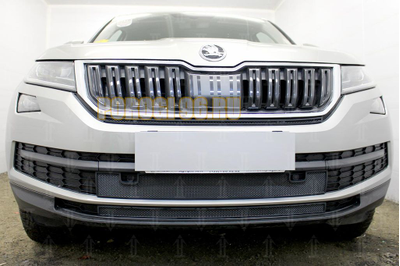 Защита радиатора Skoda Kodiaq 2016- black верх