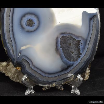 Агат - полированный спил - 158*120*6мм