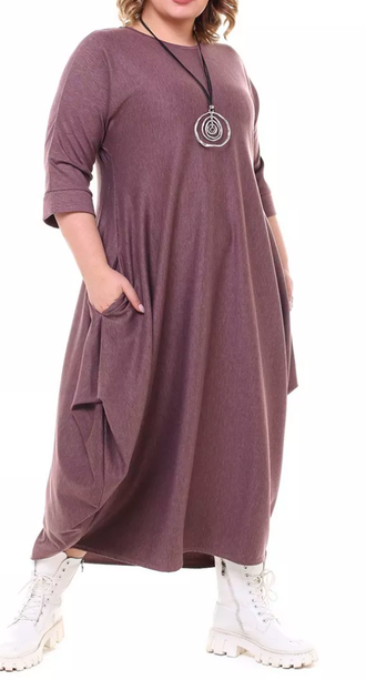 Платье женское бохо Арт. 10884-2949 (Цвет брусничный) Размеры 50-68