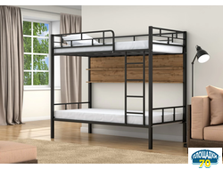 Двухъярусная кровать Валенсия Черный полка дуб крафт табак Томск