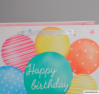 Пакет ламинированный «Happy birthday», XL 49 × 40 × 19 см