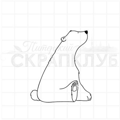 Штамп сидящий медведь