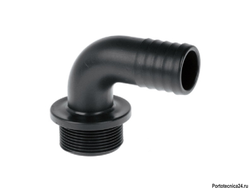 Фитинг 3/8" угловой 90°;  вх. Ш - вых. ёлочка 13 мм.