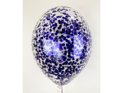 Шары с фиолетовым конфетти / шт