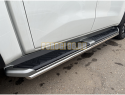 Защита штатного порога труба Папа Тюнинг d42 для CHANGAN Hunter Plus 2022-