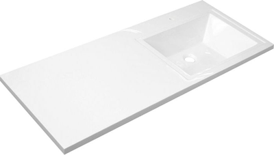 Мебель для ванной Opadiris Фреш 120 белый для стиральный машины (фасады стекло, раковина справа)