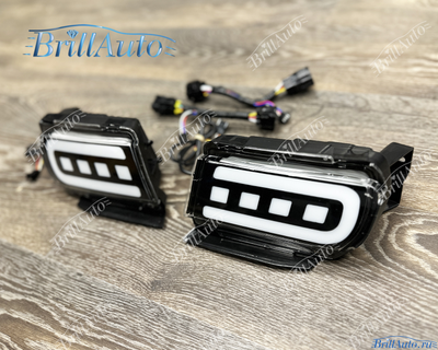 Противотуманки Toyota Land Cruiser Prado 150 LED черные (3 режима)