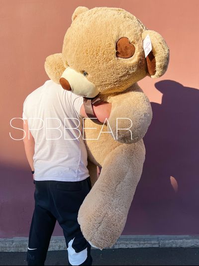 Огромный плюшевый мишка 200 см кремовый Тони