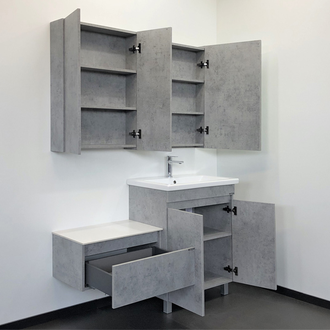 Тумба-умывальник "Осло-70НД" бетон светлый с раковиной  COMO 70