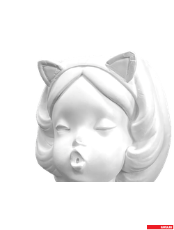 Кашпо "ДЕВОЧКА с жвачкой", цв. белый, Н=15см, гипс (2шт.)