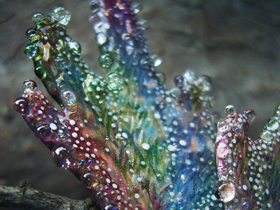 "Крылышки феи Рассветного сада", крупные серьги с капельками