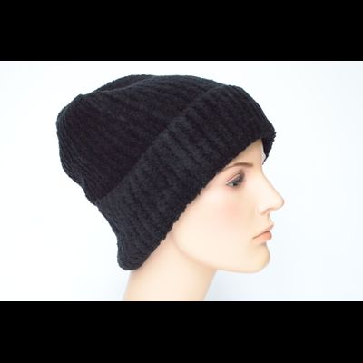 Женская шапка из кашемира с отворотом Италия Vizio 1112 CRYO черная