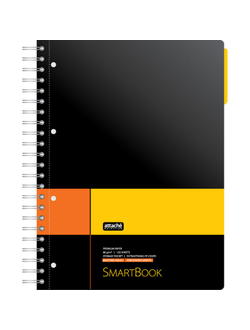 Бизнес-тетрадь SMARTBOOK А4 120л. клетка, спираль, с разделителями и карманом, желто-оранжевый