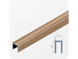 П-образный бордюр-вставка из алюминия 6х10 мм. NEEXY PV85-07 BBR Бронза блестящая 2.7 м.