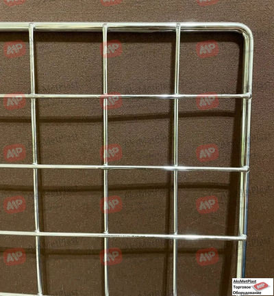 KR2000x600 Торговая решетка крашенная серая под хром 2000x600 мм, 7x3 мм, 50x50 мм