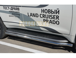 Защита штатного порога d60 для Toyota Land Cruiser Prado 150 Black Onyx (2020-...)