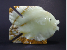 Фигурка рыба, Оникс мраморный (100*77*29 мм, вес 345 г) №16560
