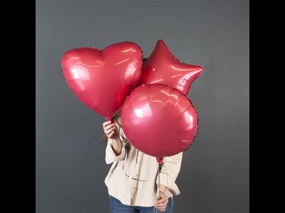 Шар (18''/46 см) Звезда, Коралловый, Макарунс