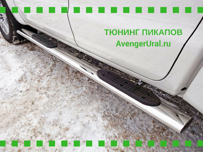 Пороги овальные с накладкой 120х60 мм