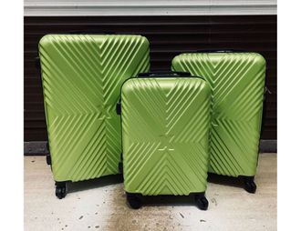 Комплект из 3х чемоданов ABS Х-образный S,M,L зеленый