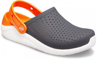 Crocs LiteRide Kids Clog Детские Оранжевые с черным