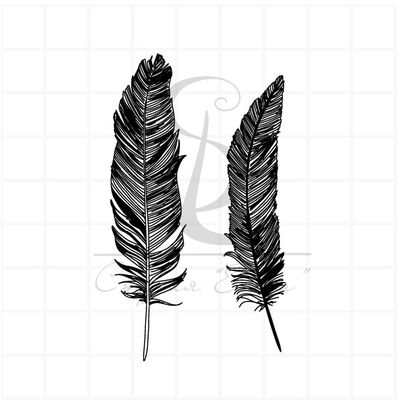 Штамп два перышка