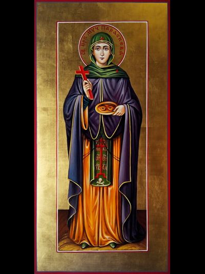 Параскева (прасковья, Прасковея) Римская, , Святая Преподобномученица. Рукописная мерная икона.