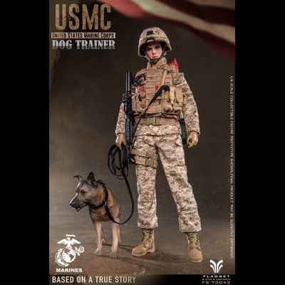 Американский морпех-кинолог с собакой - КОЛЛЕКЦИОННАЯ ФИГУРКА 1/6 USMC Dog Trainer (FS73042) - FLAGSET