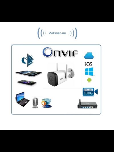 DaHua DH-IPC-HFW1430DTP-STW-0280B, Уличная WiFi/LAN видеокамера с DVR, Full HD 2 Mp