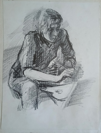 "Портрет" бумага карандаш Шкурко В.П. 1960-е годы