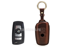 Кожаный чехол для ключа Bmw 3 серии F30, X3 F25, X4 F26 (винтажный стиль)