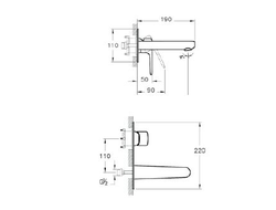 Встроенный смеситель для раковины, настенный, черный матовый, VitrA Root Round, A4272136EXP