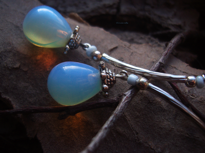 Серьги бохо "Капли лунного дождя"