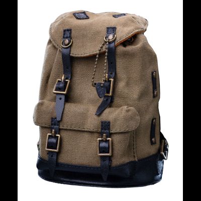 Винтажный рюкзак (серый) (для коллекционных фигур 30 см) масштаб 1 к 6 Gathering Trend Series Backpack Brownish green oil wax cloth (JC002) - YUANXINGSHI