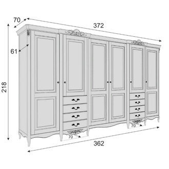 ШКАФ 6 ДВЕРЕЙ ATELIER HOME APS626E-K04-S