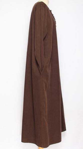 Платье Бохо вельветовое "ПЛАНКА БАХРОМА" шоколад до р.56